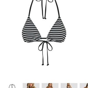 Black and White Striped Bikini Set